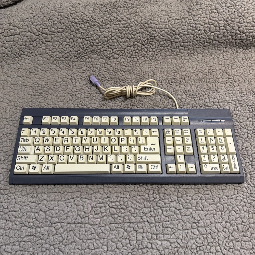 Computer Keyboard Easy To Read PS/2 Windows Mac Large Font Visibility Learn